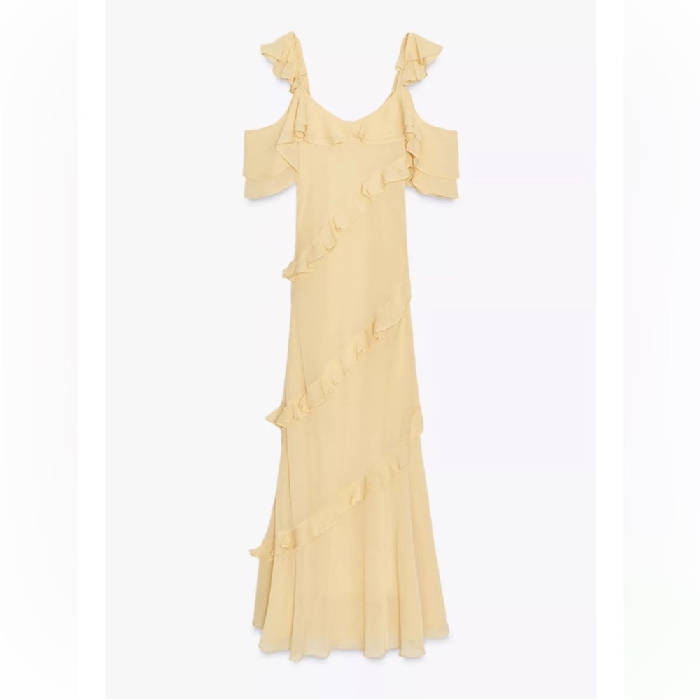ZARA RUFFLED COMBINATION DRESS - Picture 14 of 16